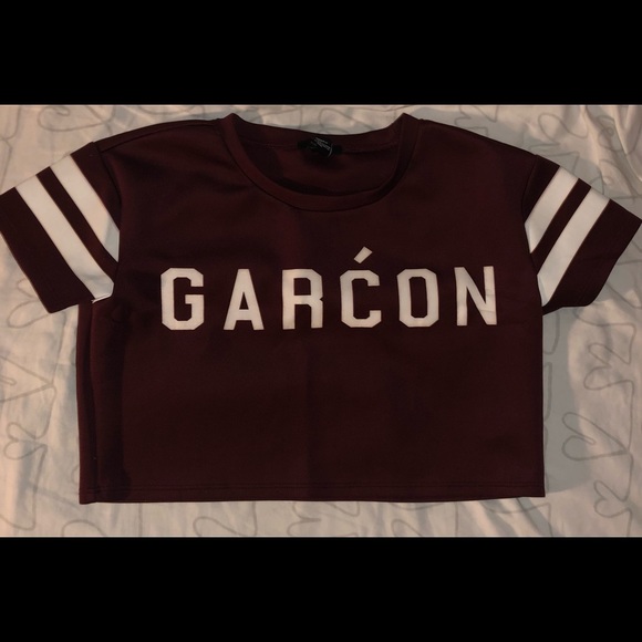 MAROON CROP TOP - Picture 2 of 4